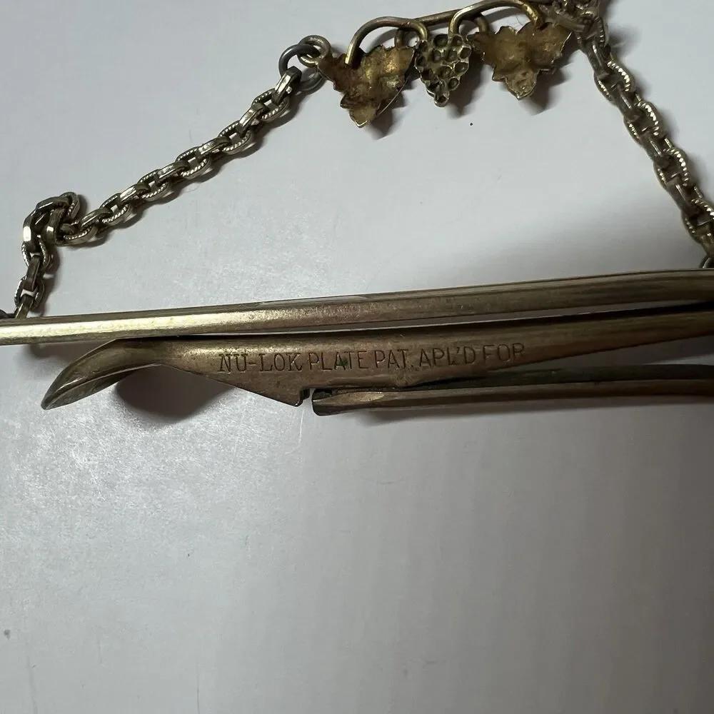 Vintage Mens Cufflinks Tie Bar Lot 6pc Nu-Lok Grape Leaf Scissors Set Spot
